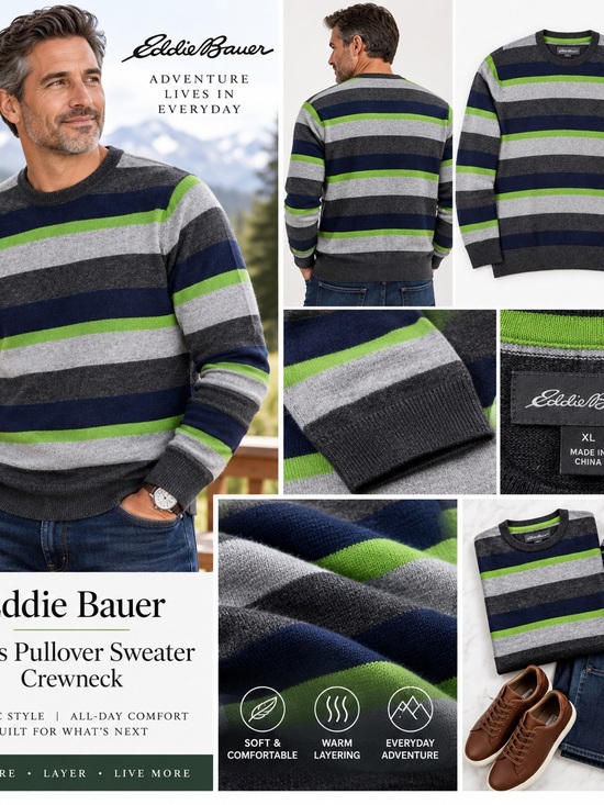 Eddie Bauer Other - Eddie Bauer NWT Men’s XL PULLOVER SWEATER CREWNECK